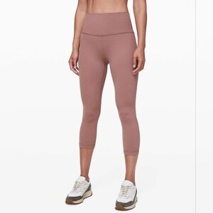 Size 6 Lululemon Align HR leggings crop "21" "red dust or Spanish rose or oak"